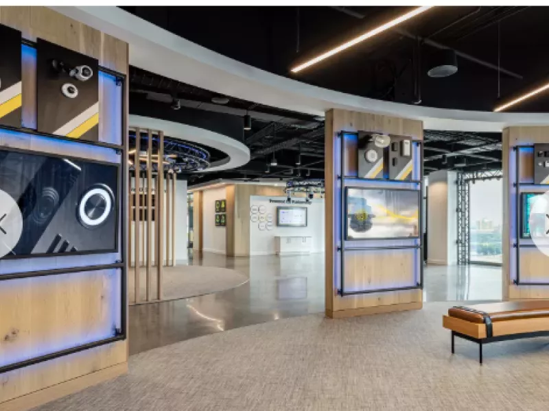 Dallas Axis Experience Center demo area featuring live demonstrations of Axis security cameras, access control, and intelligent surveillance solutions.