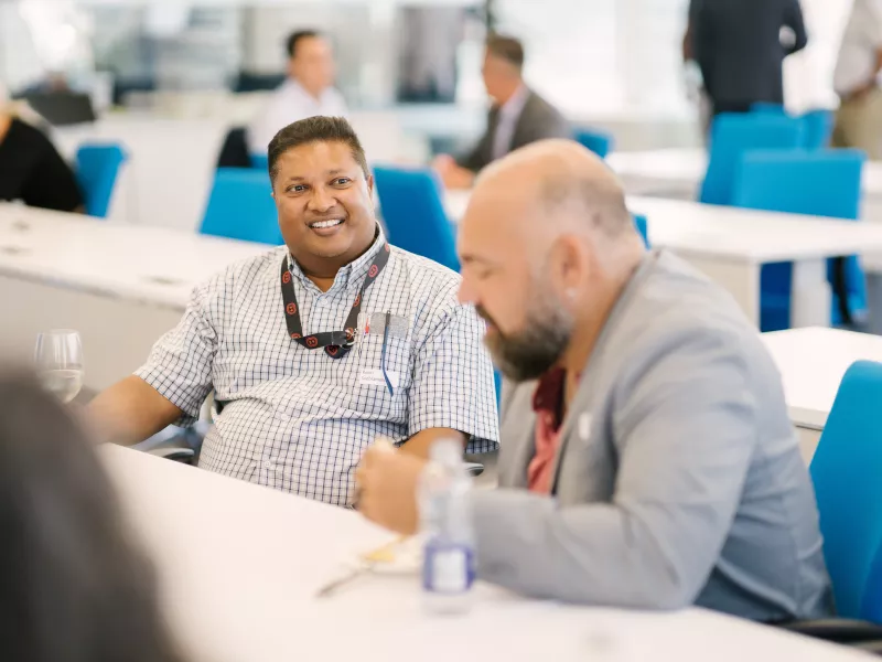 Networking and connecting with the local security community at the Mississauga Axis Experience Center.