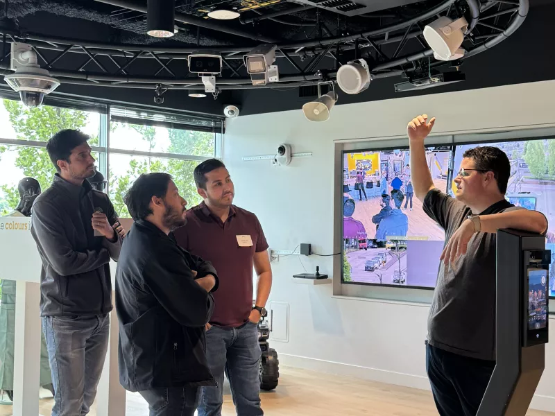 Vancouver Axis Experience Centre team demonstrating the latest Axis security technology.