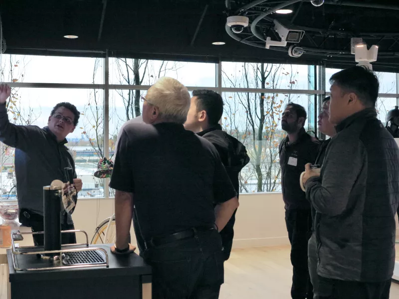 Vancouver Axis Experience Centre team delivering interactive security and technology demonstrations.
