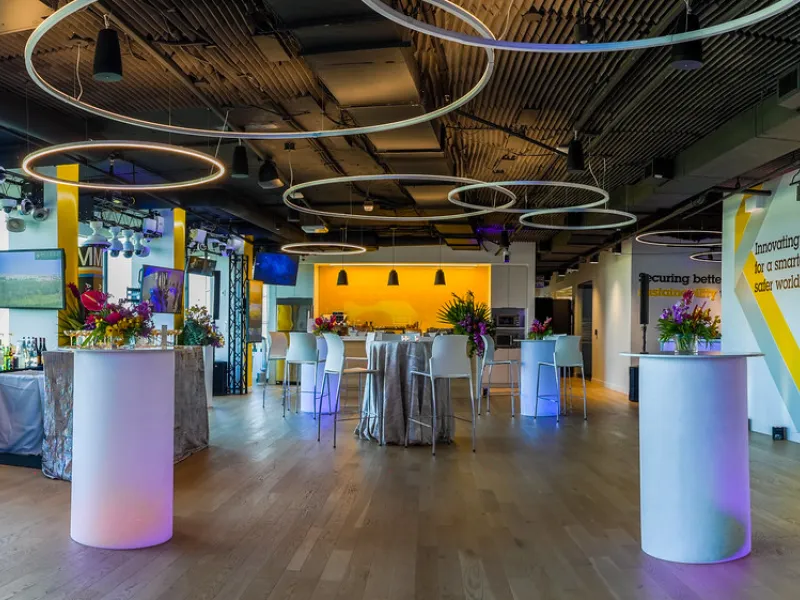 DC Axis Experience Center event setup with professional lighting and staging