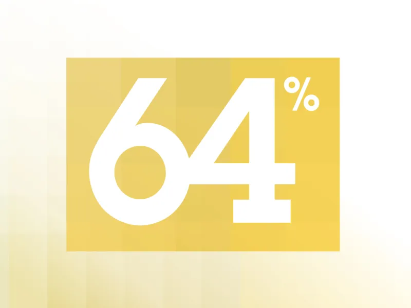 The percentage 64