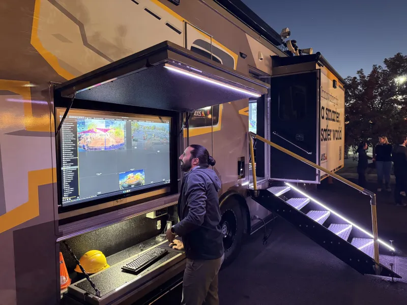 Interactive demos at the Axis Experience Vehicle