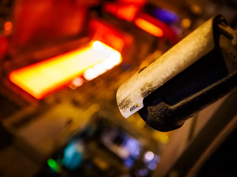 Axis explosion protected camera monitoring molten steel in the production area