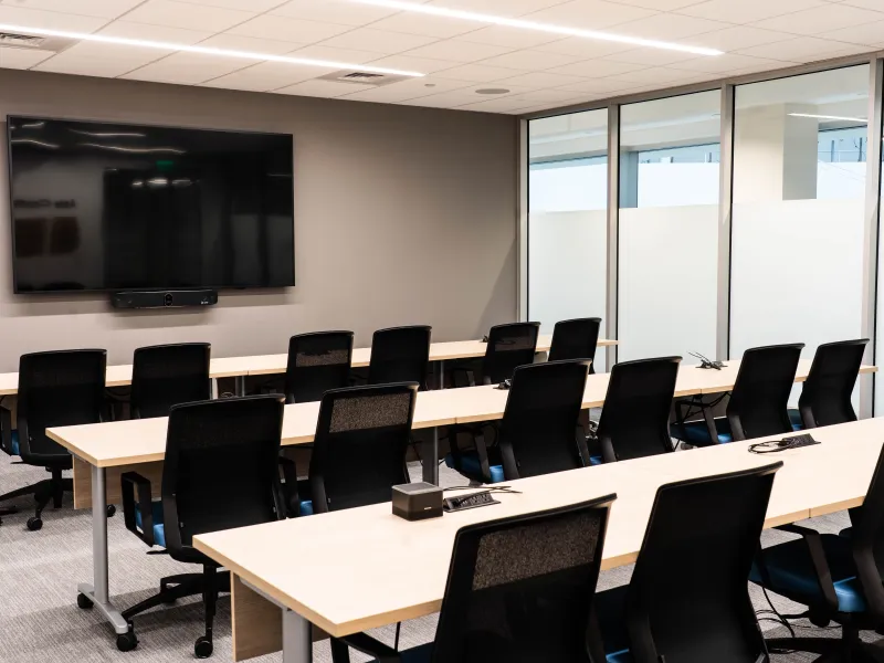 Partner training and certifications in the Axis Academy Training room at Detroit Axis Experience Center