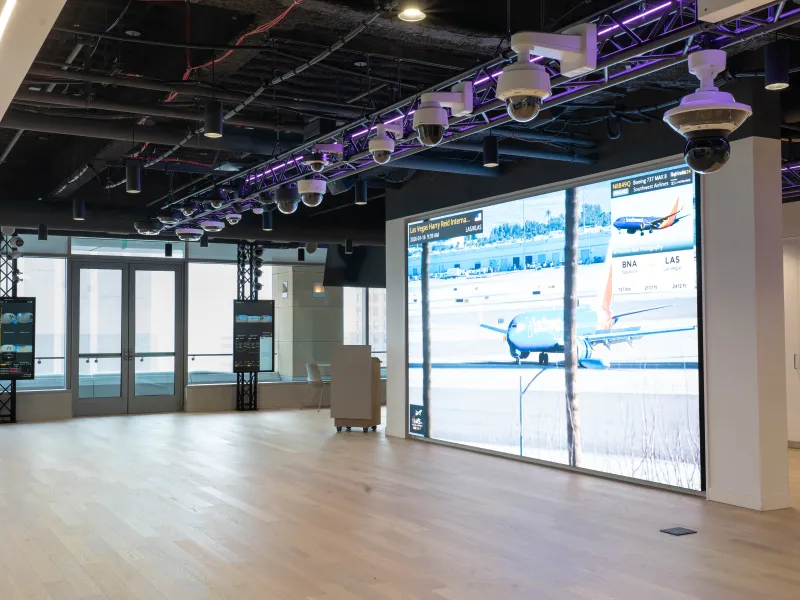 Demo area showcasing various Axis solutions and our state-of-the-art video wall 