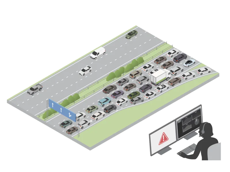 Aggregated data across devices and sites can be visualized in dashboards to reveal peak hours, such as recurring congestion