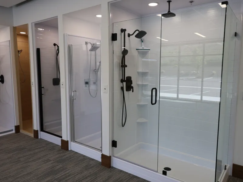 Bath Fitter unstaffed showroom with bath displays