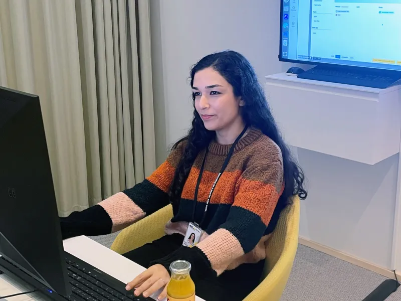 Person in front of computer