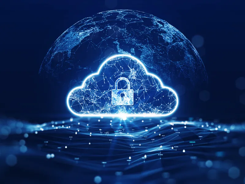 A cloud with a lock on it