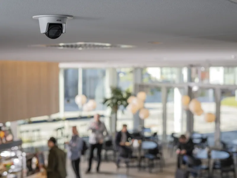 AXIS M3138-LVE with recessed mount cafeteria