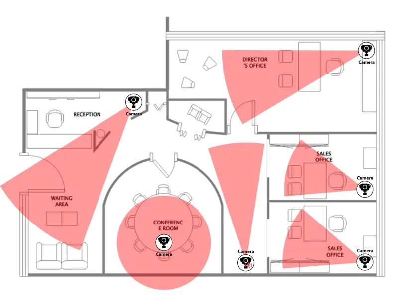 image of map with camera angles