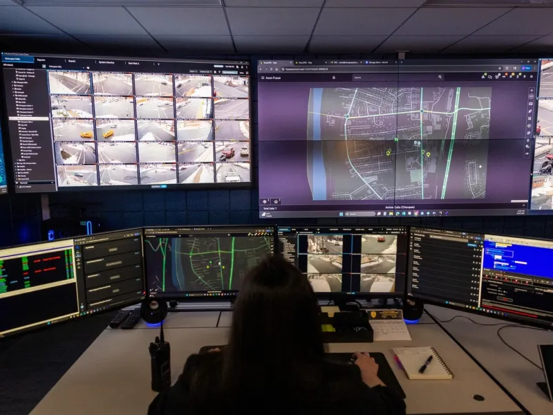 Person working in real time information center