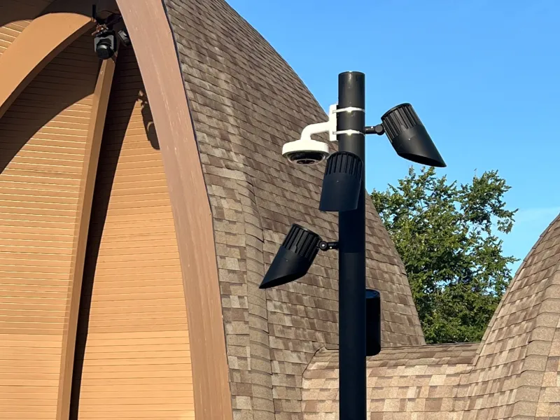 Camera on pole near ampitheatre in Centerville