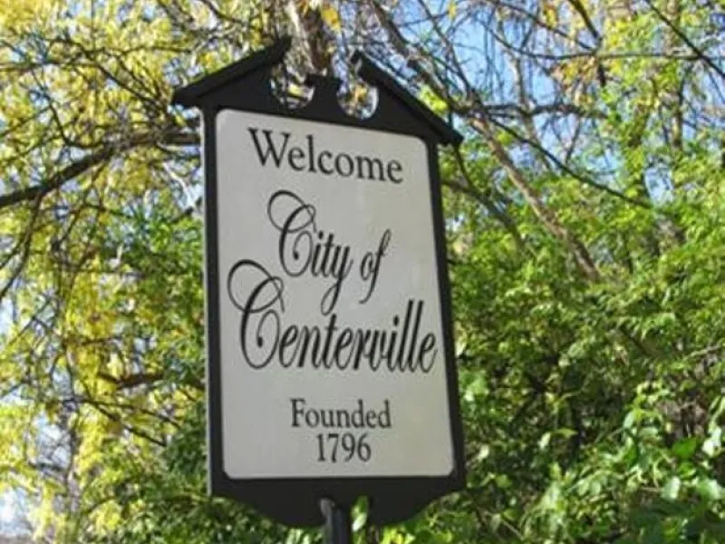 Welcome to Centerville sign
