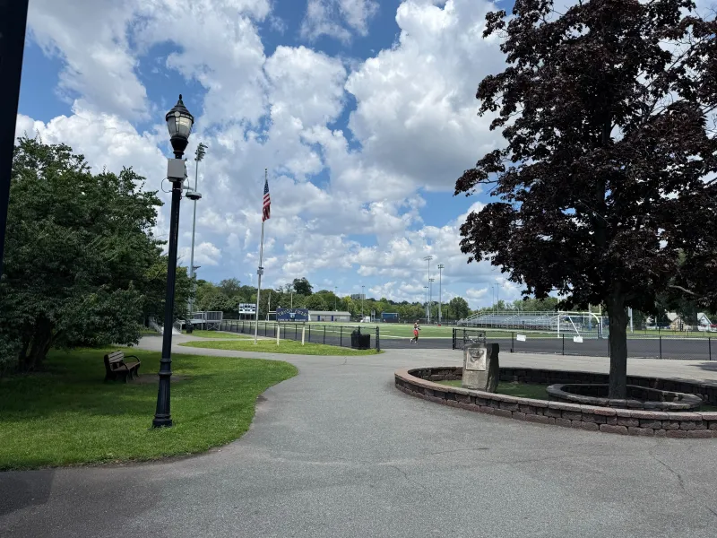 Rutherford park with camera on lamp pole