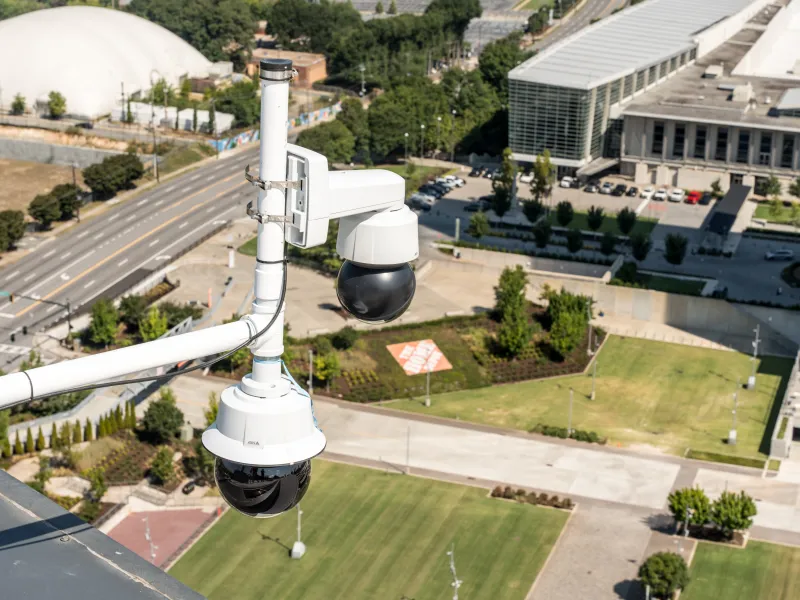 PTZ cameras on rooftop