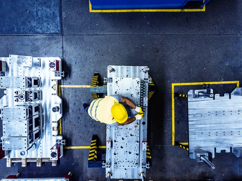 steel worker in factory environment