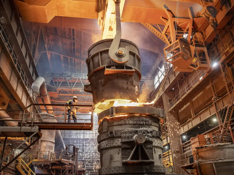 Steel production factory