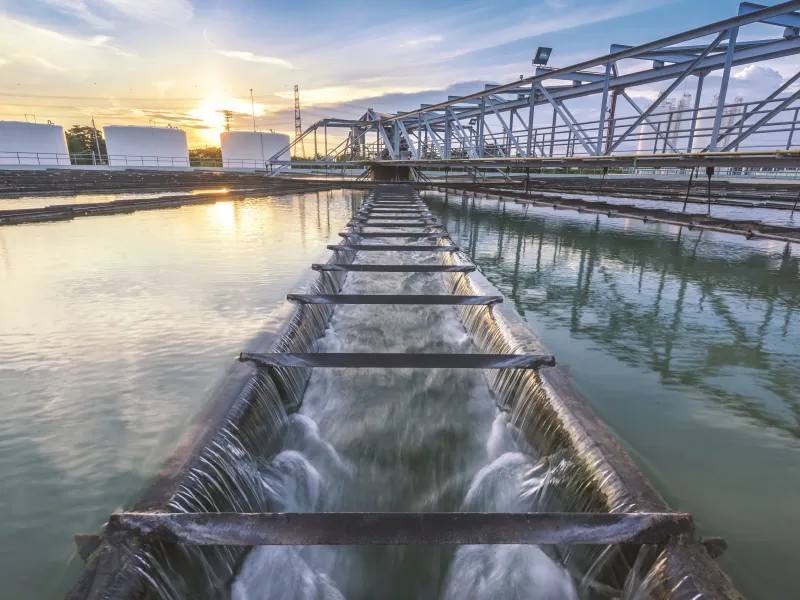 Water flows through a treatment plant