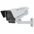 A AXIS P1378-LE IP Camera possui estabilização eletrônica de imagem e OptimizedIR. O produto é visto pelo ângulo esquerdo.