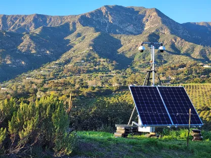 PTZ on tripod in California Hills to monitor for wildfires