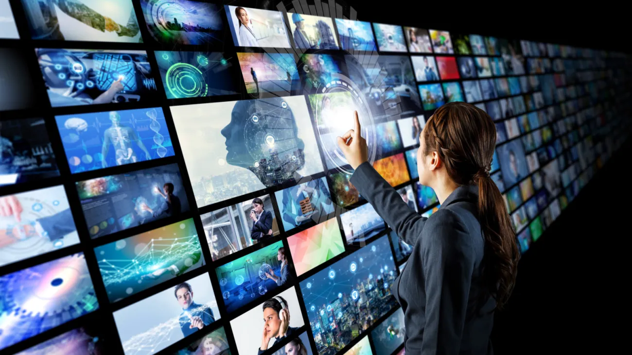 Woman managing videos.