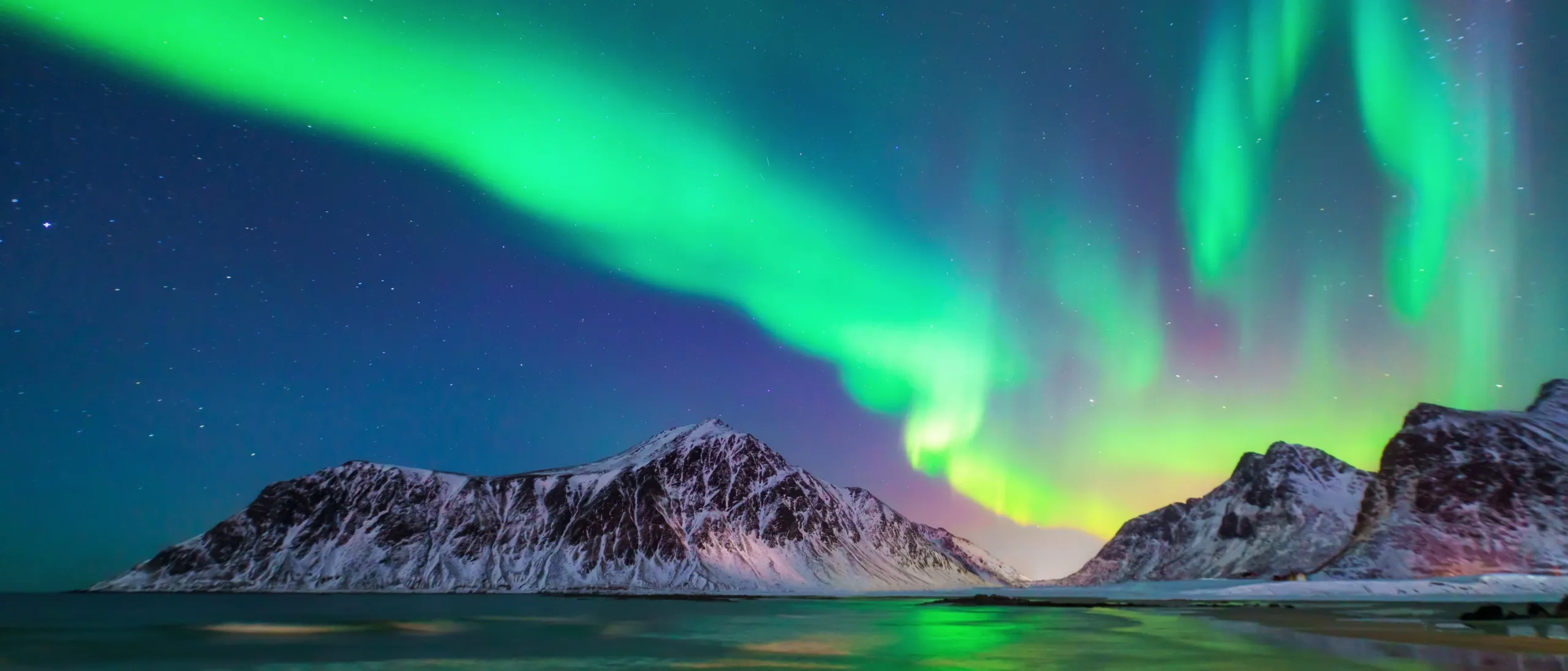 Night sky with aurora light.