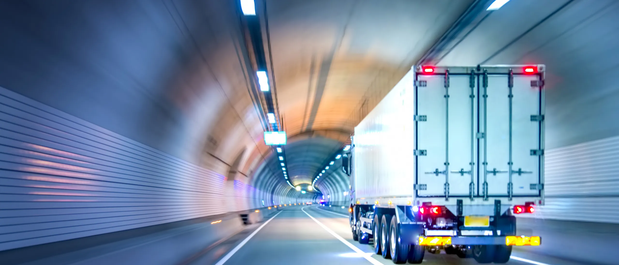 Truck in a tunnel.