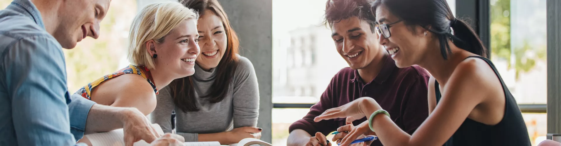 Group meeting of young people both women and men