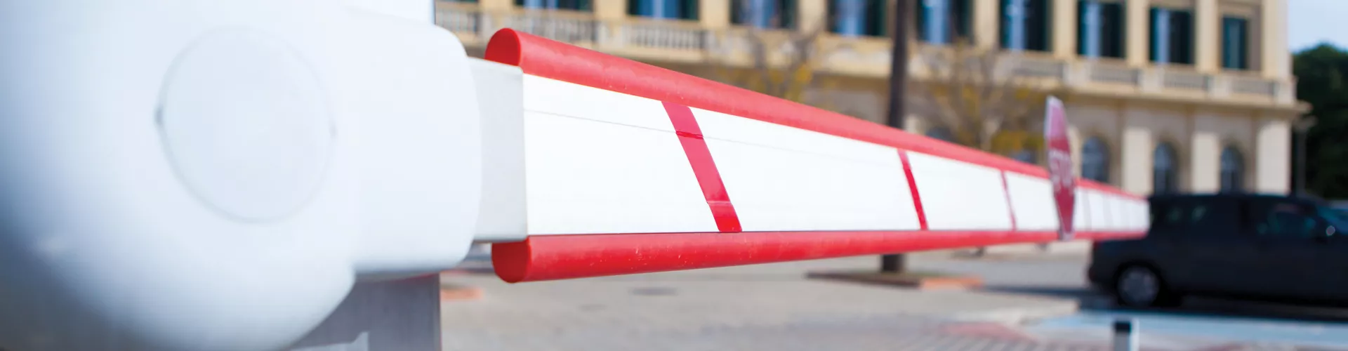 Closeup of a parking boom