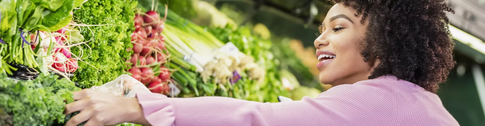 Woman shopping vegetables