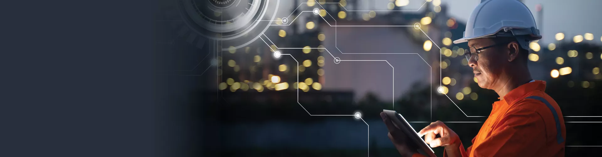 Man at industrial area