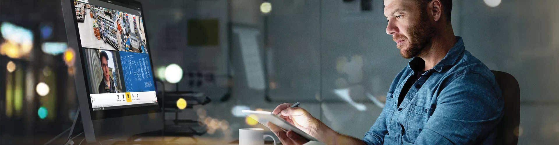 Man working in front of computer