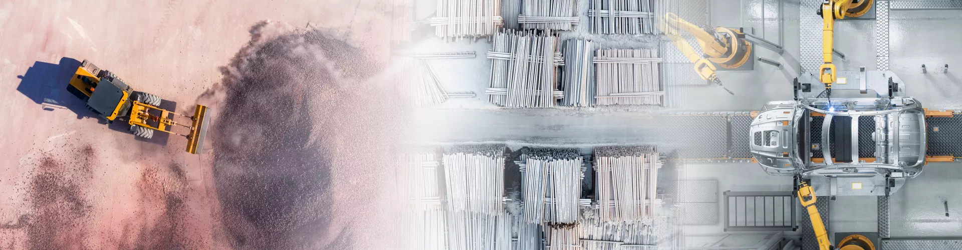 image collage, truck, lumber, robot arms