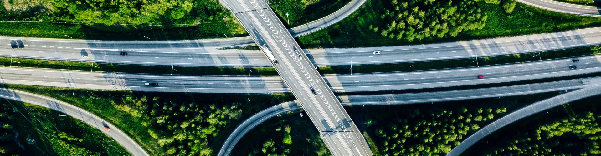 Traffic flow on highway overpass