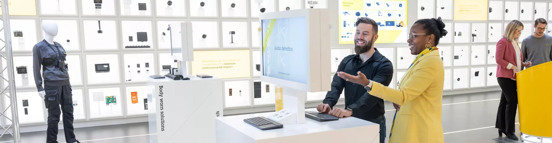 people visiting experience center