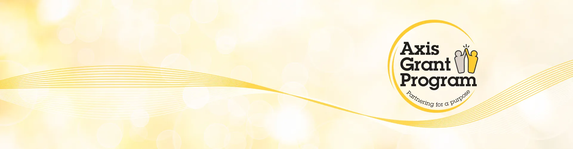 Axis Grant Program logo with yellow lines