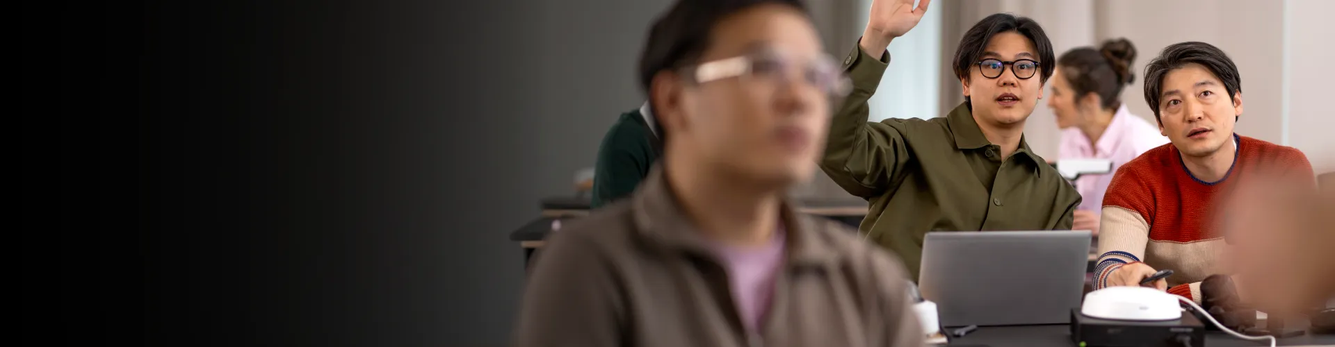 A group of people during a classroom training
