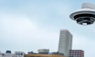 Network camera mounted on pole 