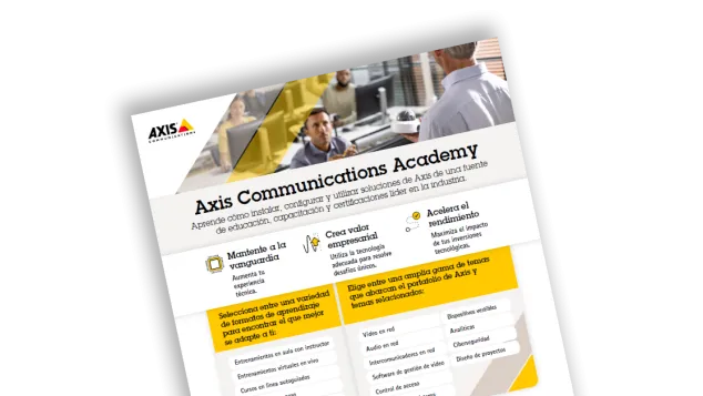  Image of sheet showing Academy courses in Spanish.