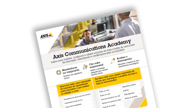 Image of sheet showing Academy courses in Brazilian Portuguese.
