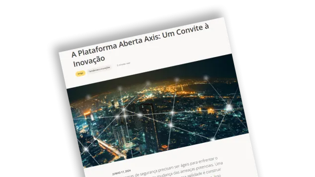 Image the article the Axis open platform in Brazilian Portuguese.