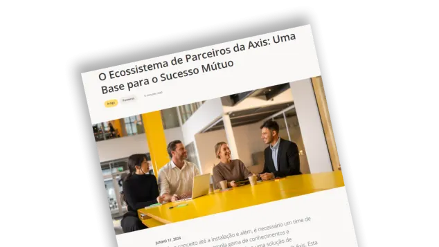 Image the article the Axis partner ecosystem in Brazilian Portuguese.