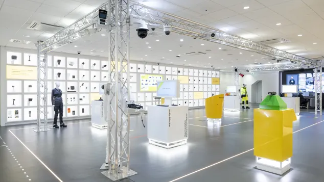 Inside the AEC in Lund where with several Axis products on exhibitions.