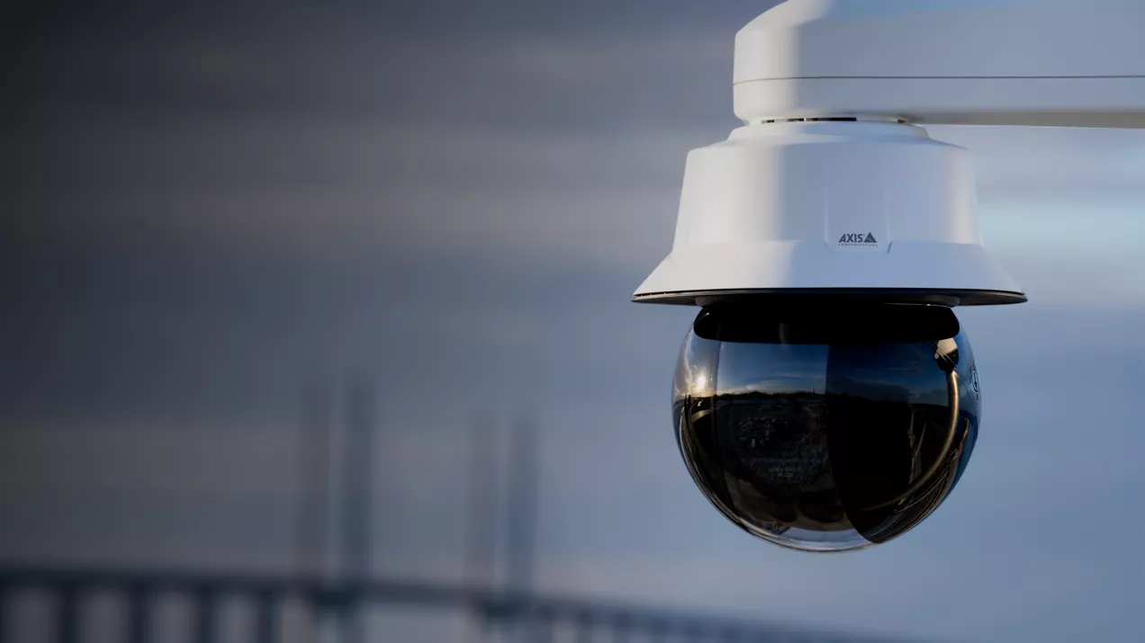 AXIS Q6355-LE PTZ Camera, mounted in an outdoor environment.