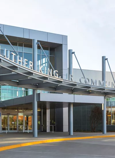 Martin Luther King JR. Community Hospital entrance.