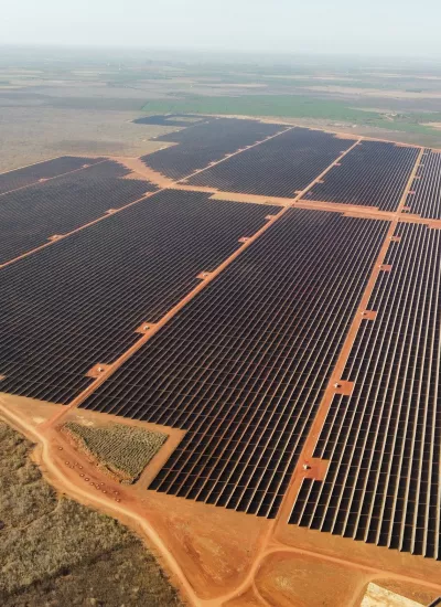 Aerial view of solar field by Elera