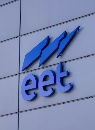 EET Group logo on building