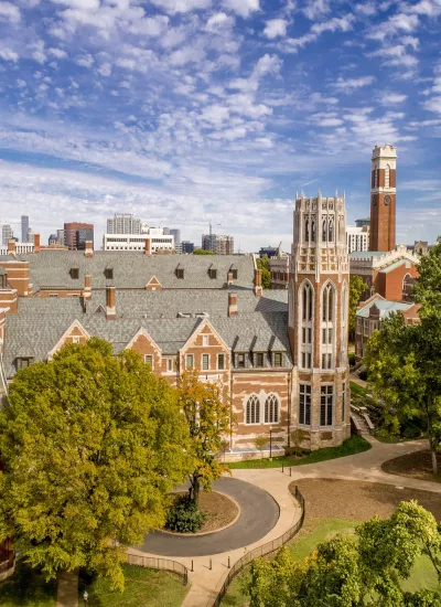 Aerial shot of Vanderbilt University's campus